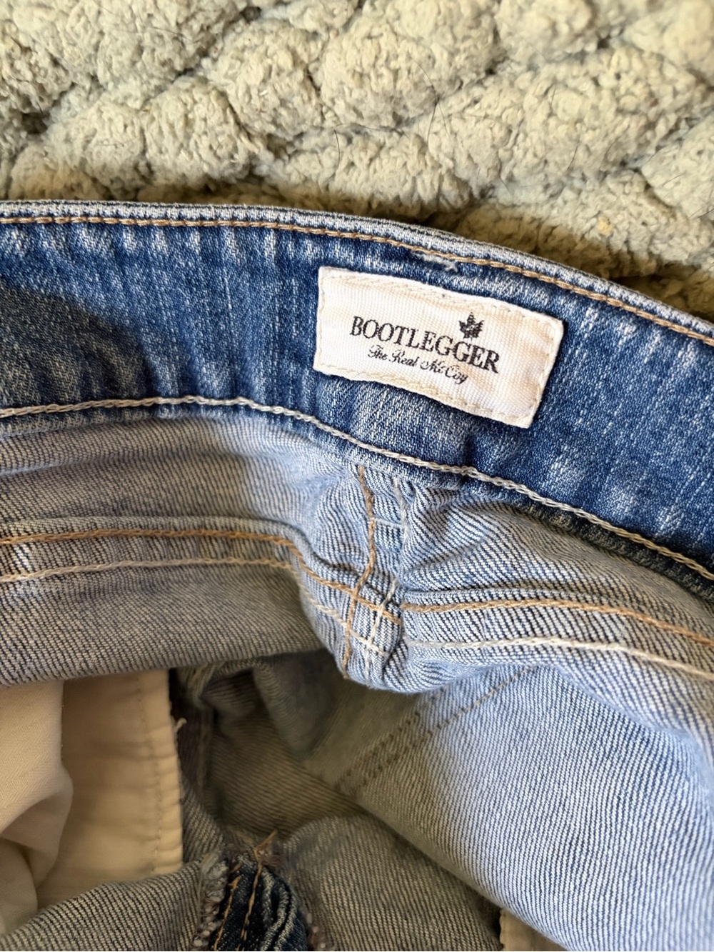 Bootlegger Light Blue Distressed Denim Crochet-Accent Shorts - Picture 3 of 3